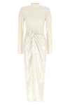 birger christensens knotted midi dress rotate defines a new concept of evenin