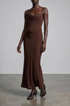 corsage long satin dress