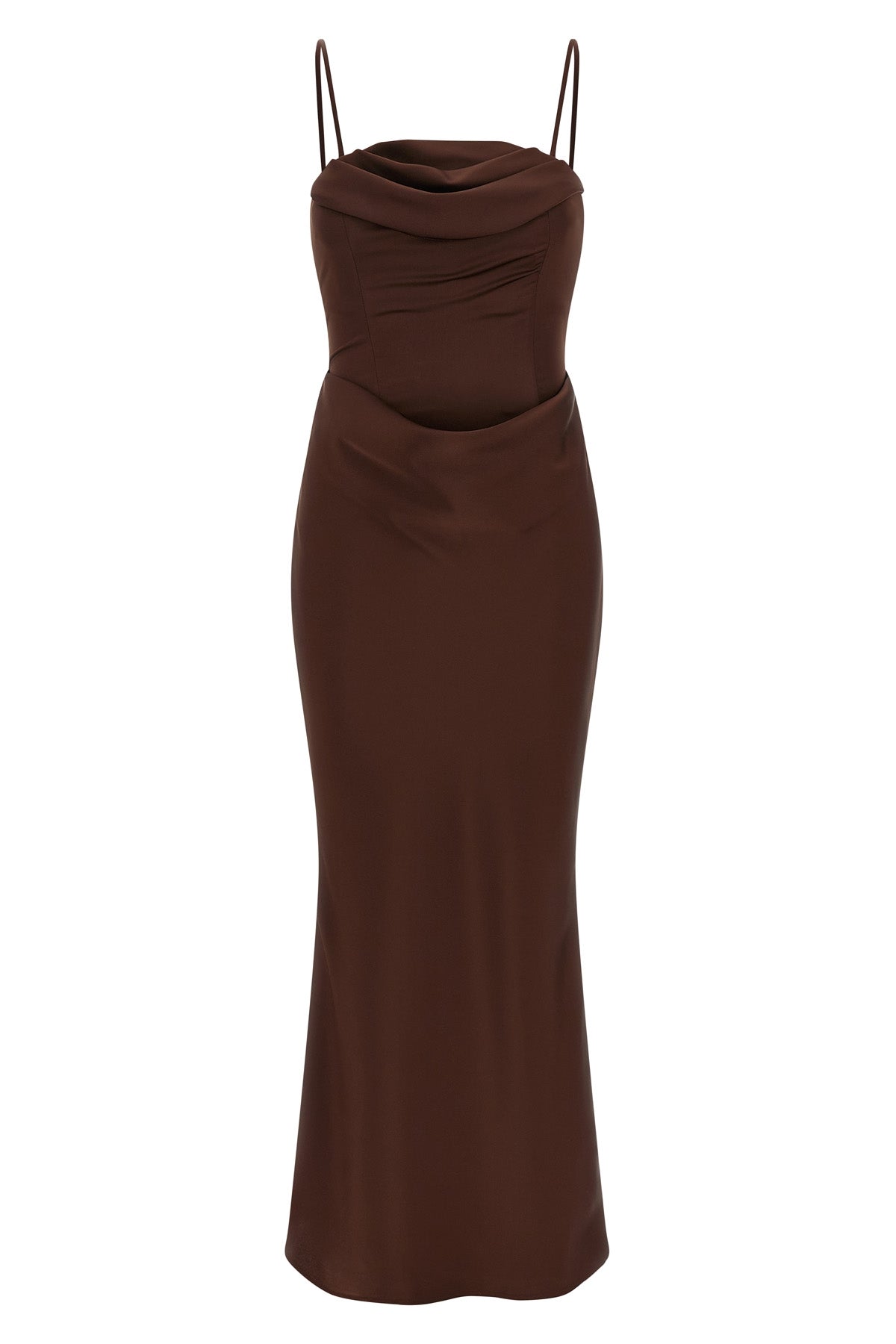 corsage long satin dress