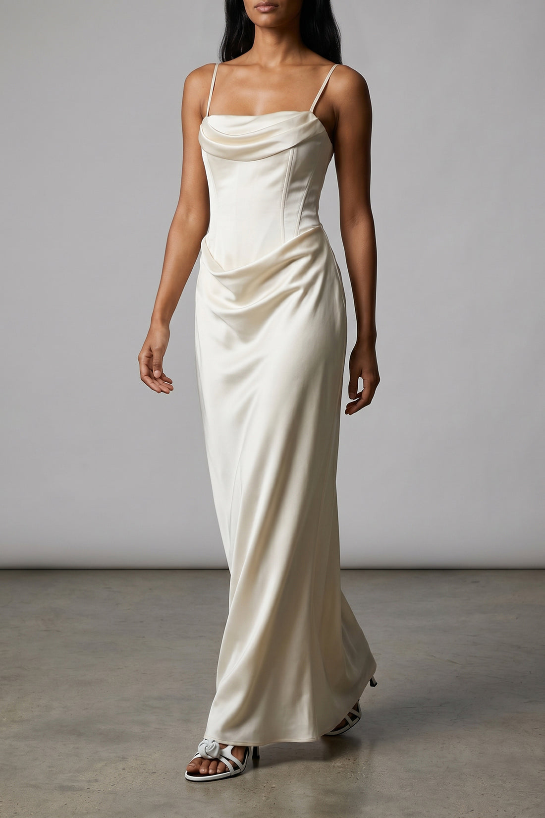 ROTATE BIRGER CHRISTENSEN 38 corsage long satin dress