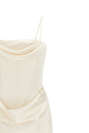 corsage long satin dress