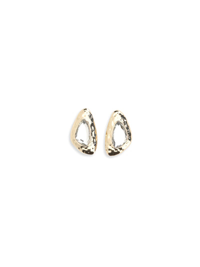 golden hammered crystal earrings