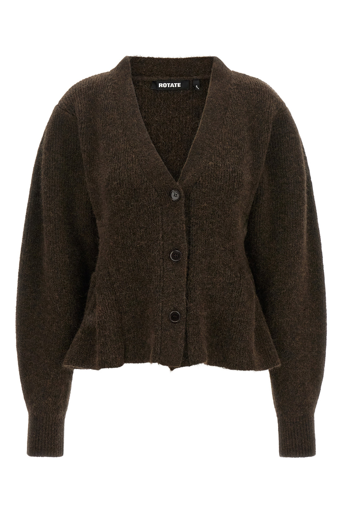 ROTATE BIRGER CHRISTENSEN M the rotate birger christensen peplum cardigan defines a sculptural silhouette th