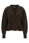 the rotate birger christensen peplum cardigan defines a sculptural silhouette th