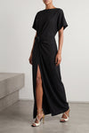 the long dress rotate birger christensen defines a fluid silhouette through a ta