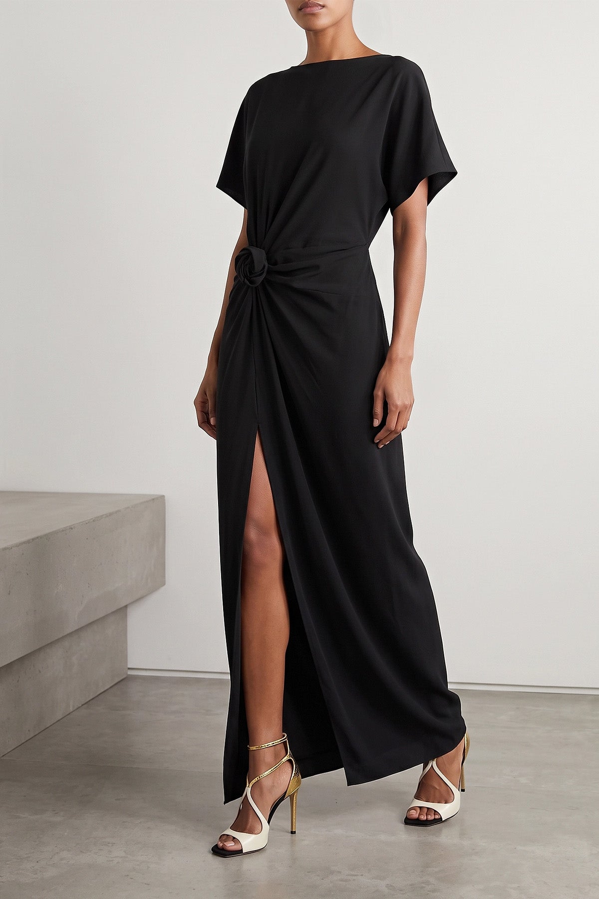 the long dress rotate birger christensen defines a fluid silhouette through a ta