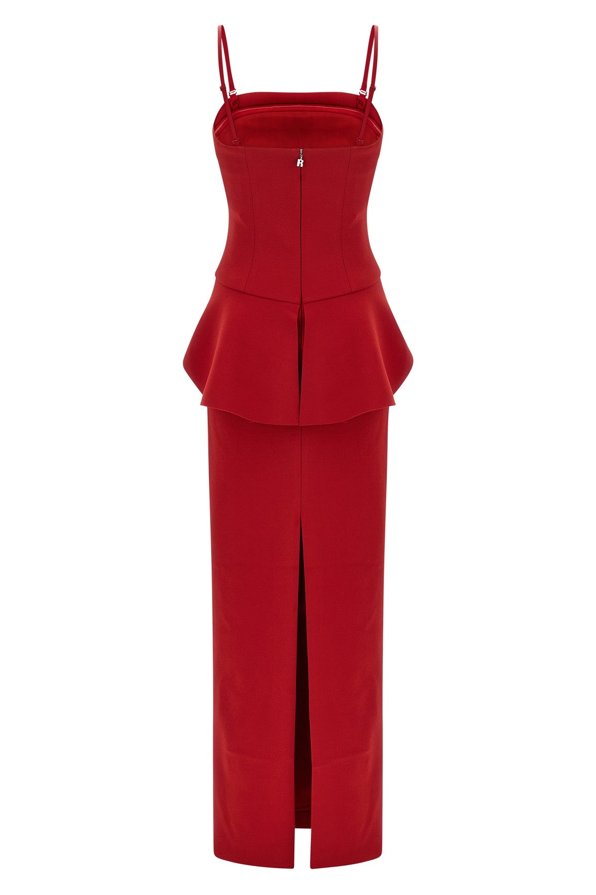 the long dress rotate birger christensen defines a tight and sculptural silhouet