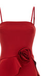 the long dress rotate birger christensen defines a tight and sculptural silhouet