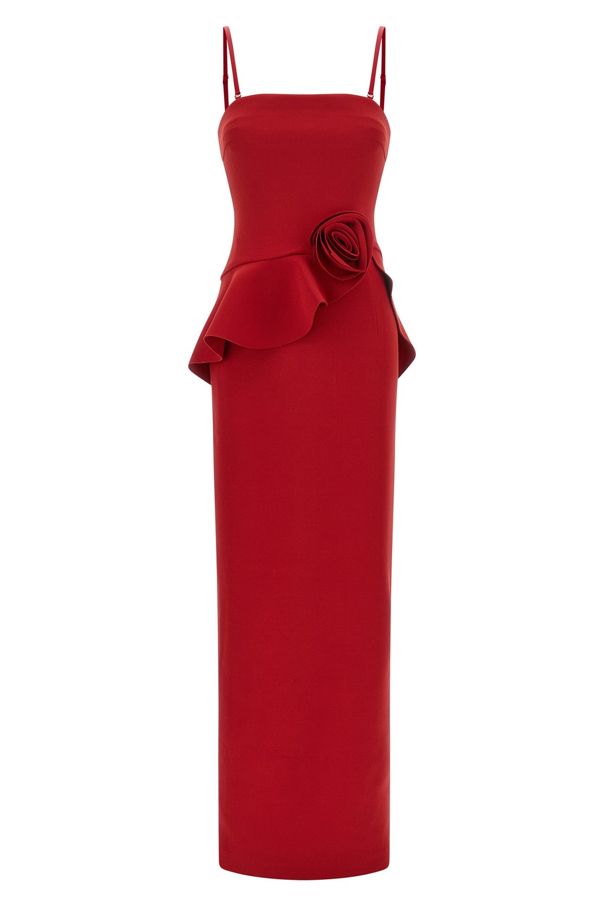 the long dress rotate birger christensen defines a tight and sculptural silhouet