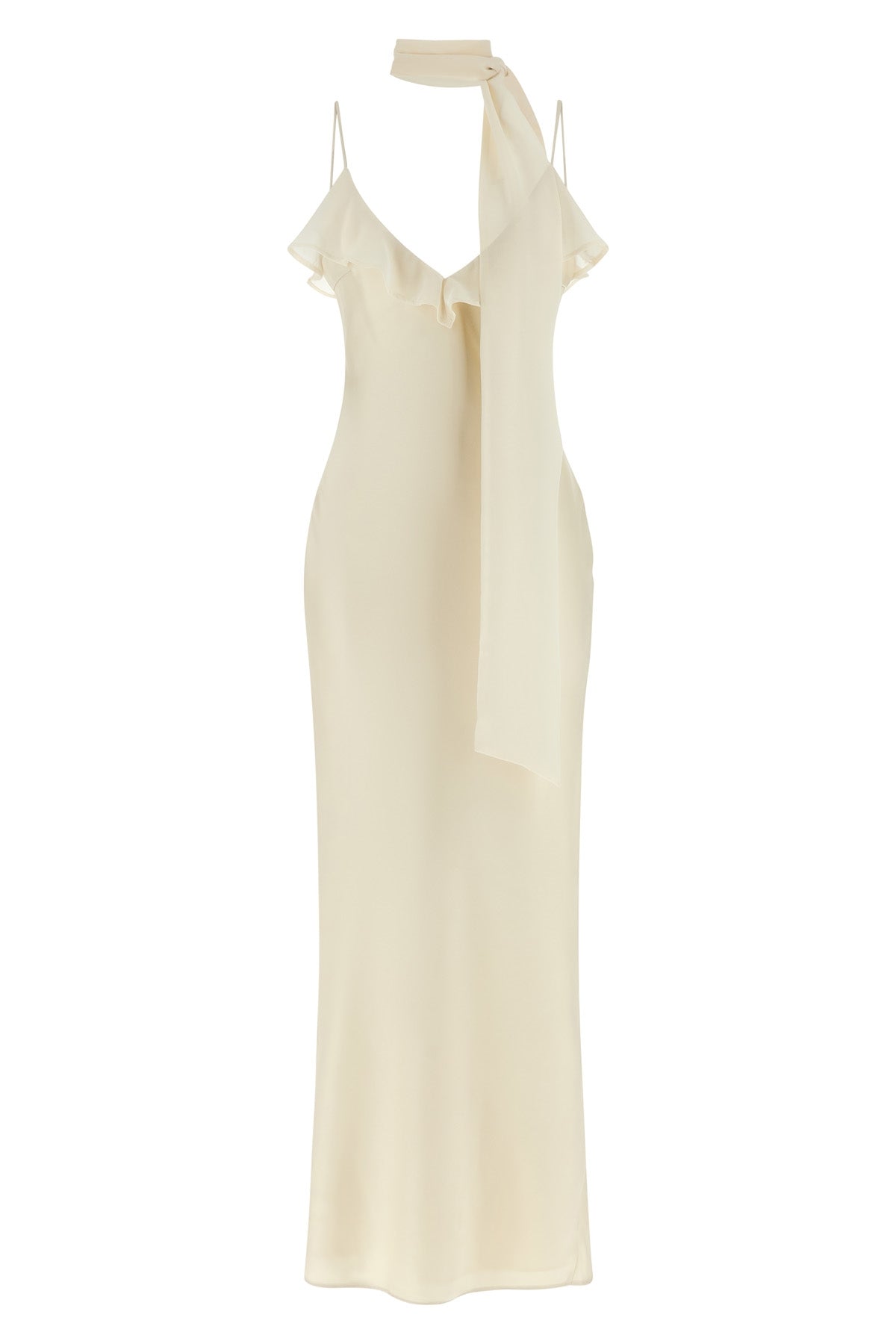 the rotate birger christensen dress redefines evening elegance through a fluid a