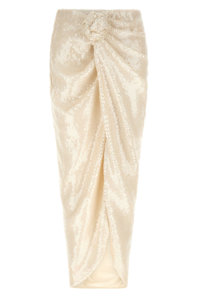 the rotate birger christensen sequins knot skirt midi skirt defines a tight and
