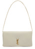 SAINT LAURENT Mini Calypso Leather Shoulder Bag – White