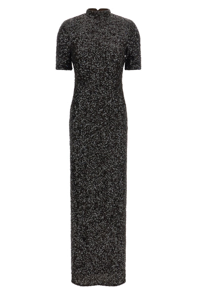 the long rotate birger christensen sequins maxi slit dress redefines evening e