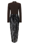 the rotate birger christensen knotted midi dress midi dress defines a bold sil
