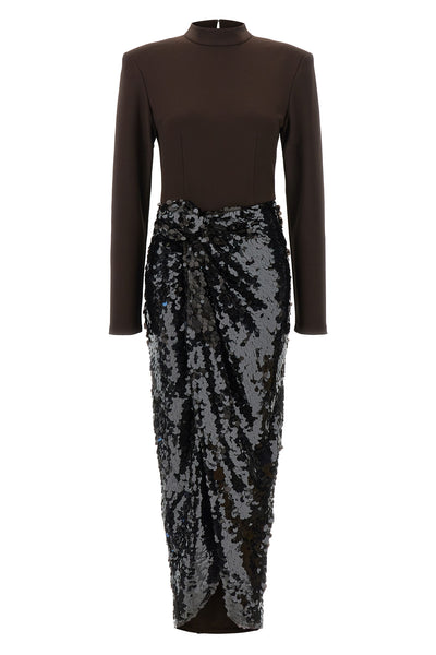 the rotate birger christensen knotted midi dress midi dress defines a bold sil