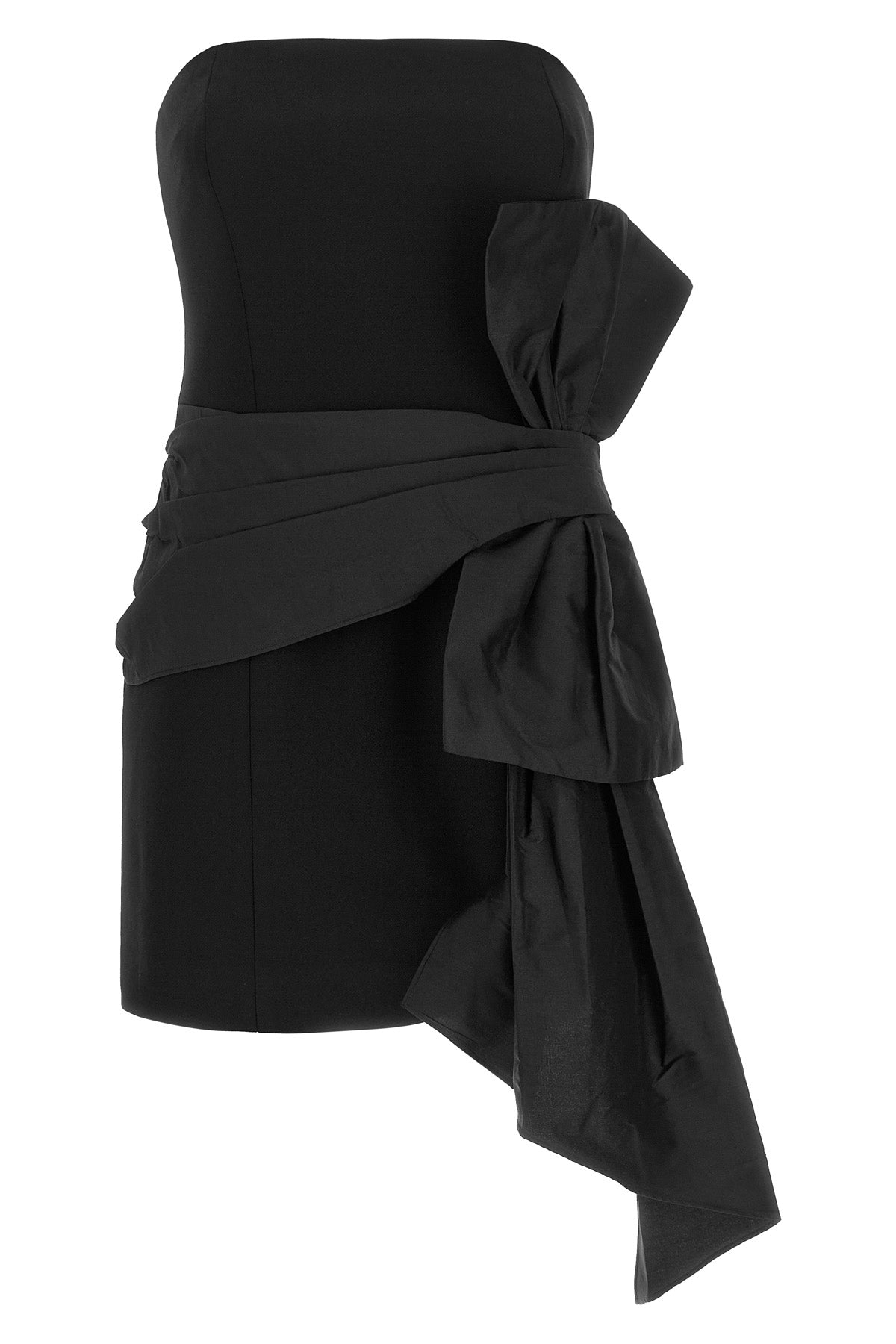 birger christensenrotate short dress bustier bow redefines sartorial volumes