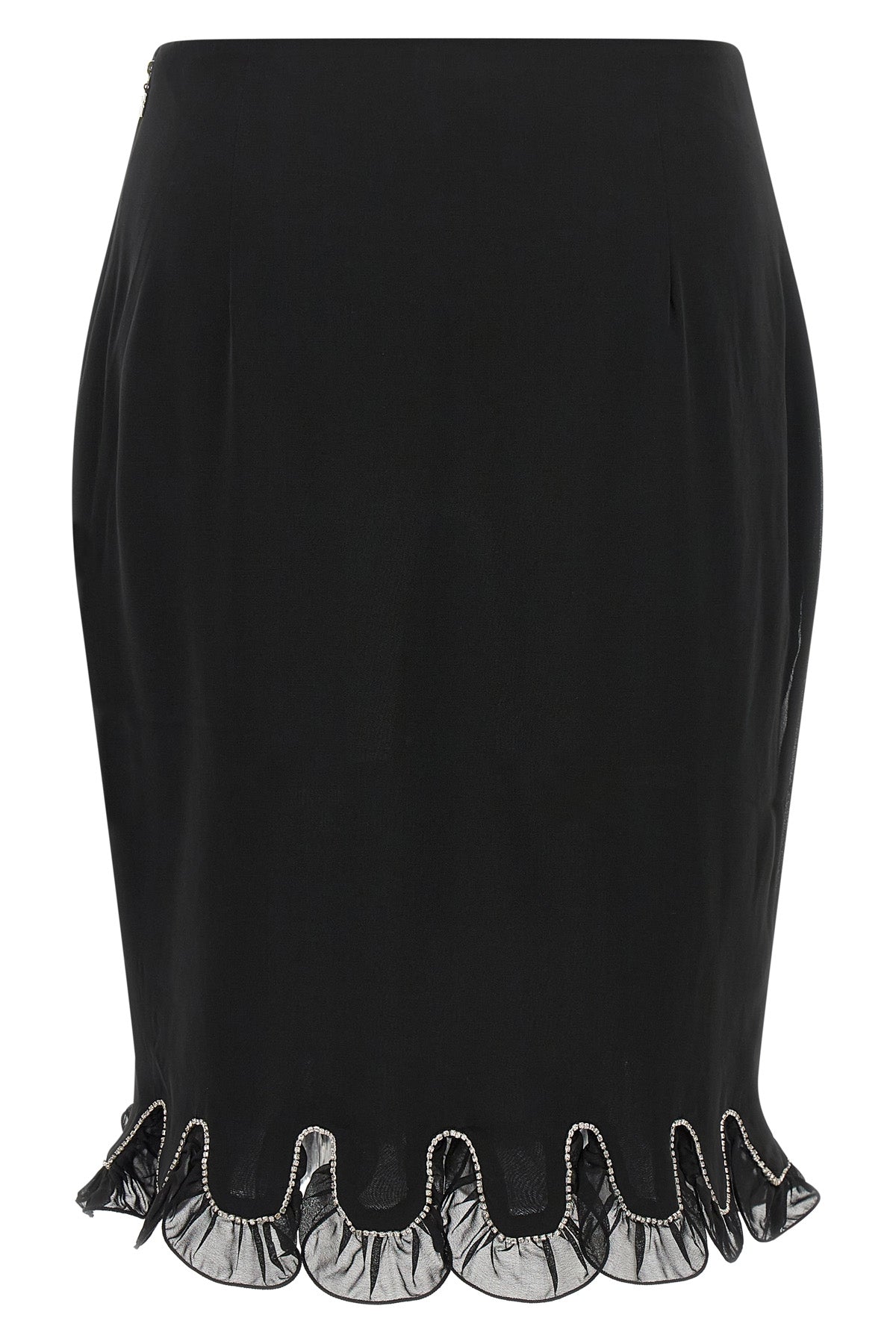 the rotate birger christensen midi skirt redefines the codes of evening elegance