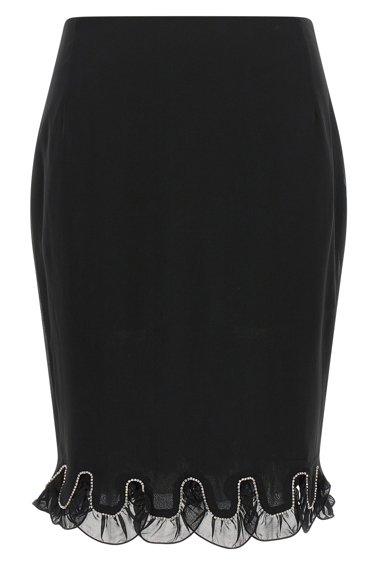 the rotate birger christensen midi skirt redefines the codes of evening elegance