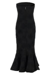 birger christensens flower mesh flounce dress rotate defines a mermaid silhou