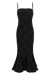 birger christensens flower mesh flounce dress rotate defines a mermaid silhou