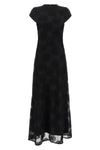 birger christensens long rotate flower mesh maxi dress is distinguished by a