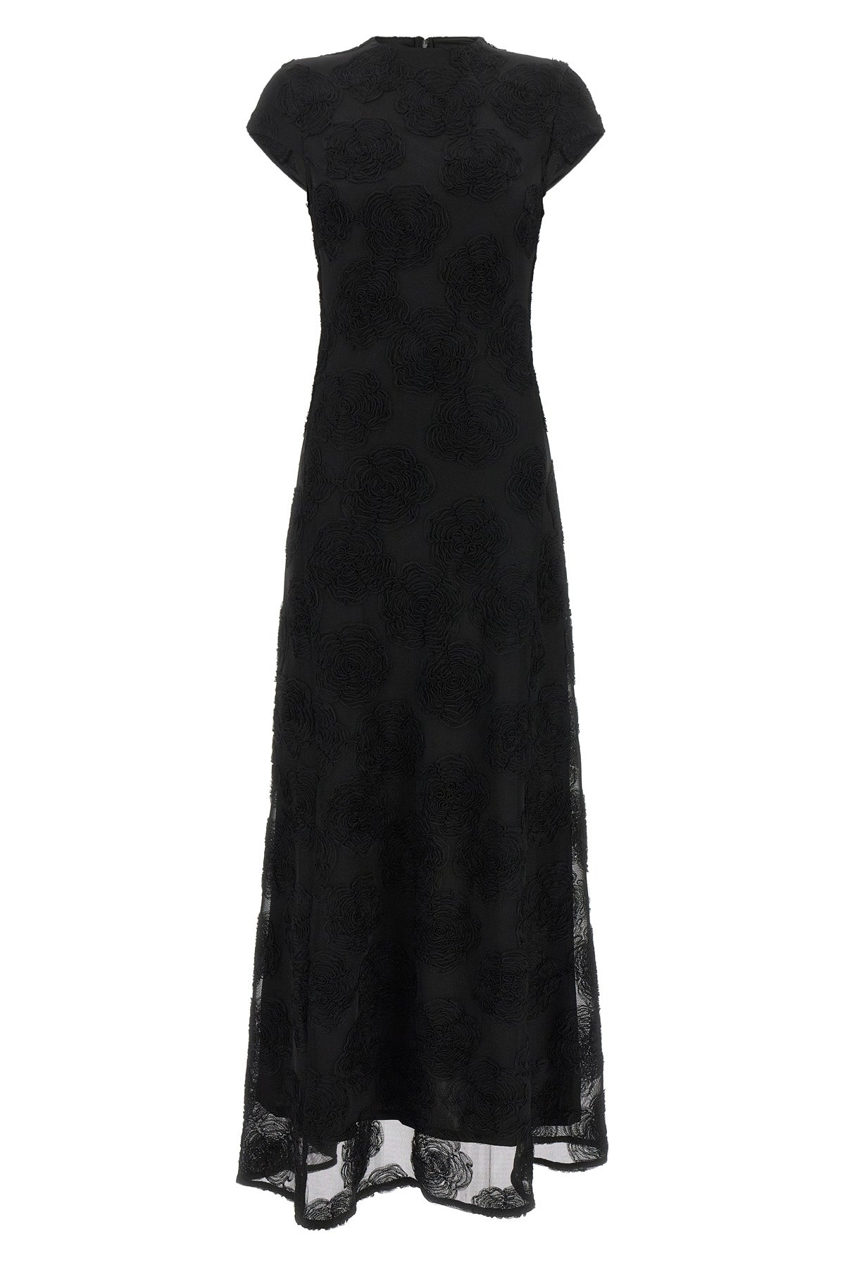birger christensens long rotate flower mesh maxi dress is distinguished by a