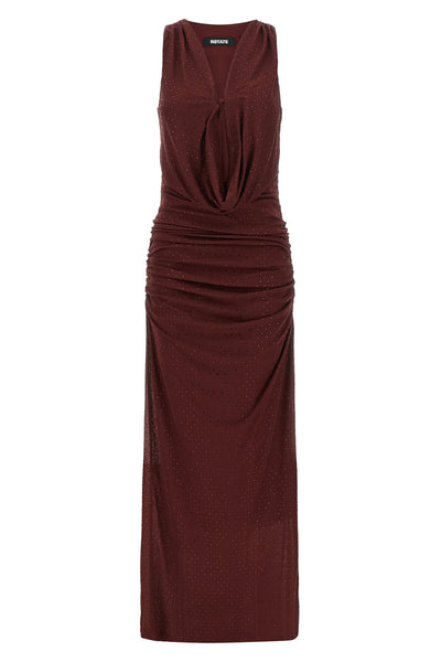 birger christensens long dress rotate maxi halterneck dress defines a sculptu