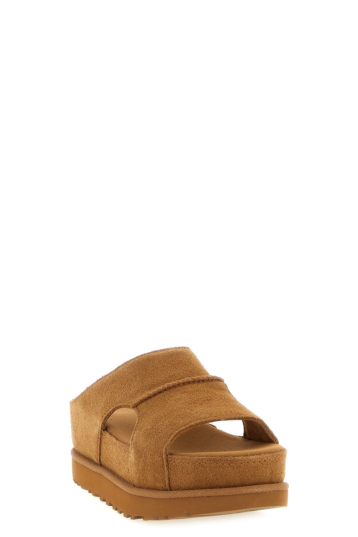 goldenstar hi cutout velvety suede slides