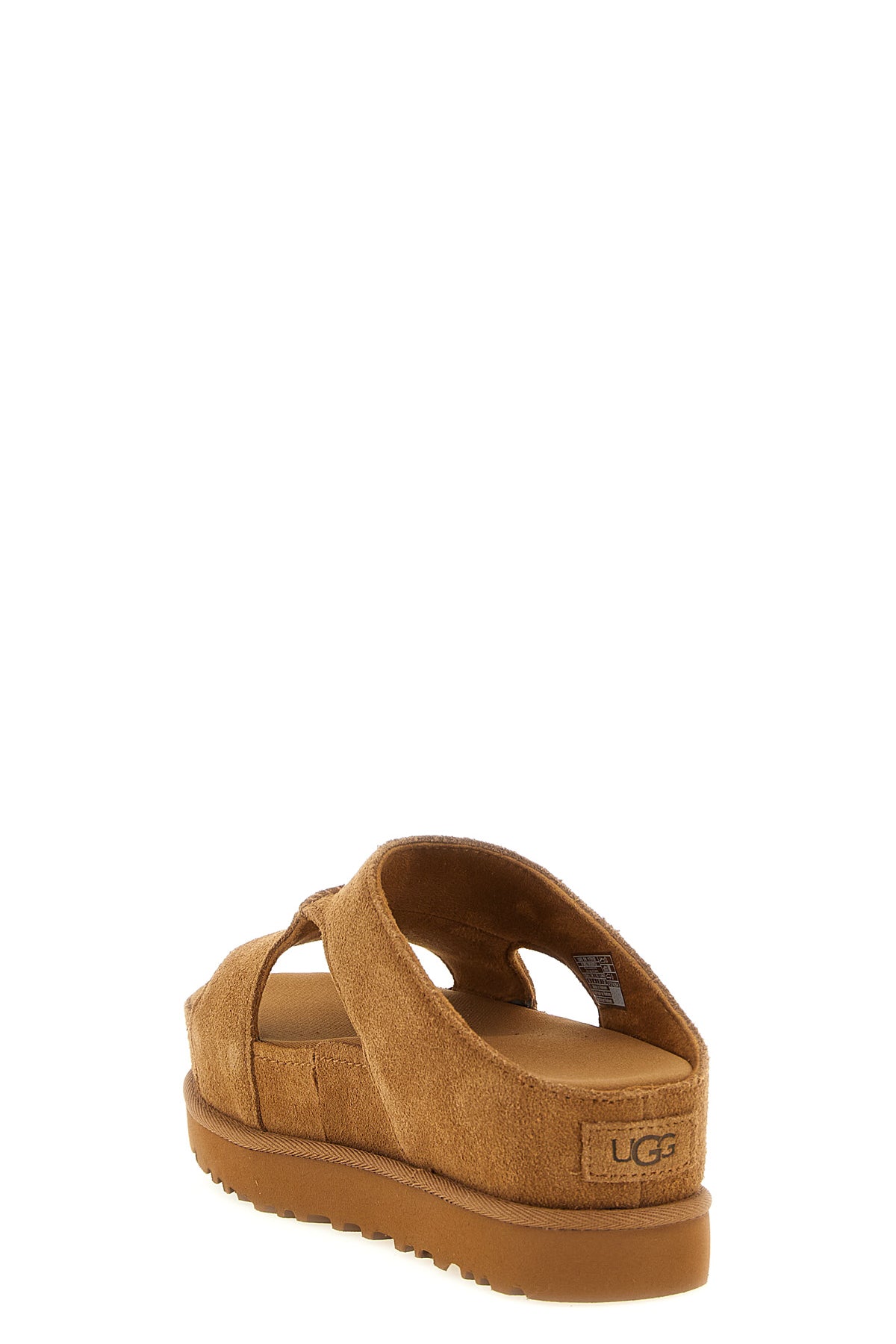 goldenstar hi cutout velvety suede slides
