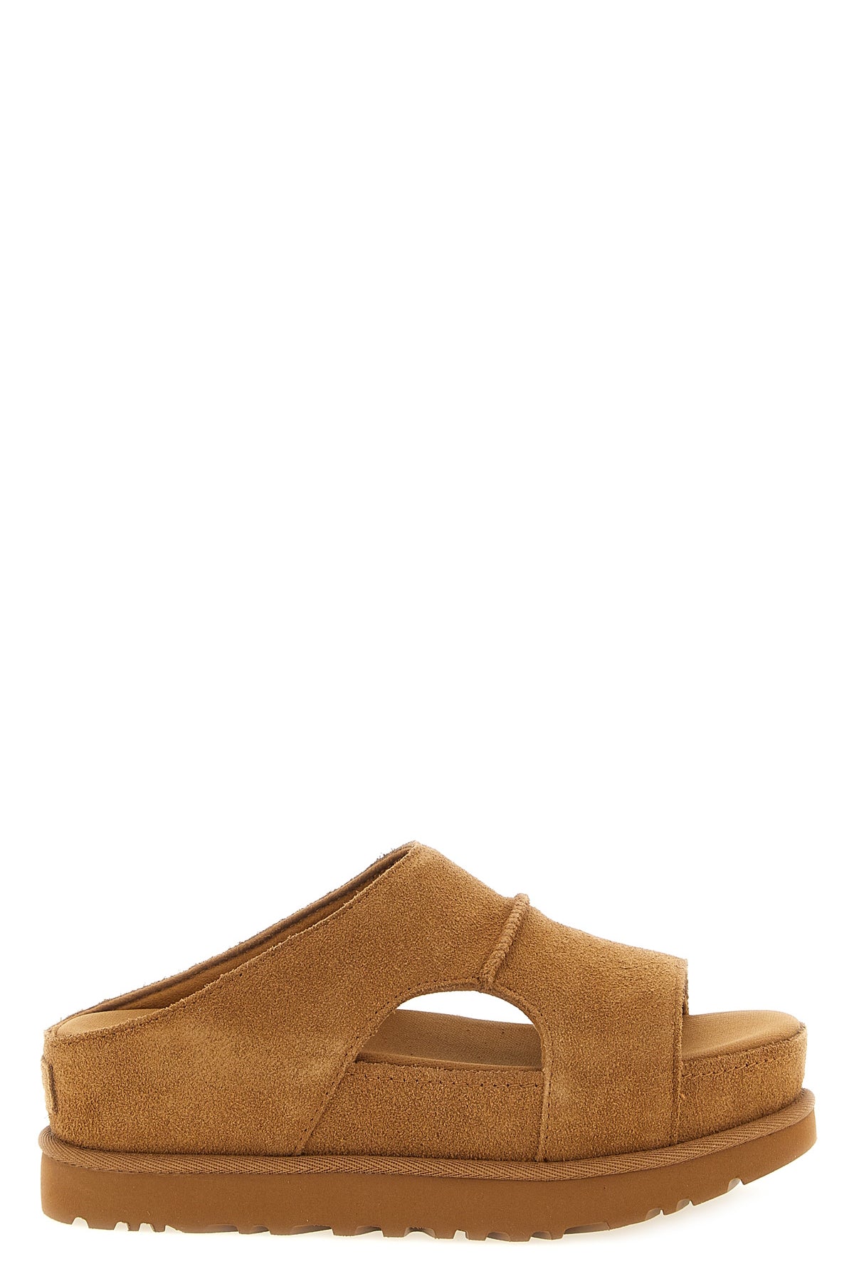 goldenstar hi cutout velvety suede slides