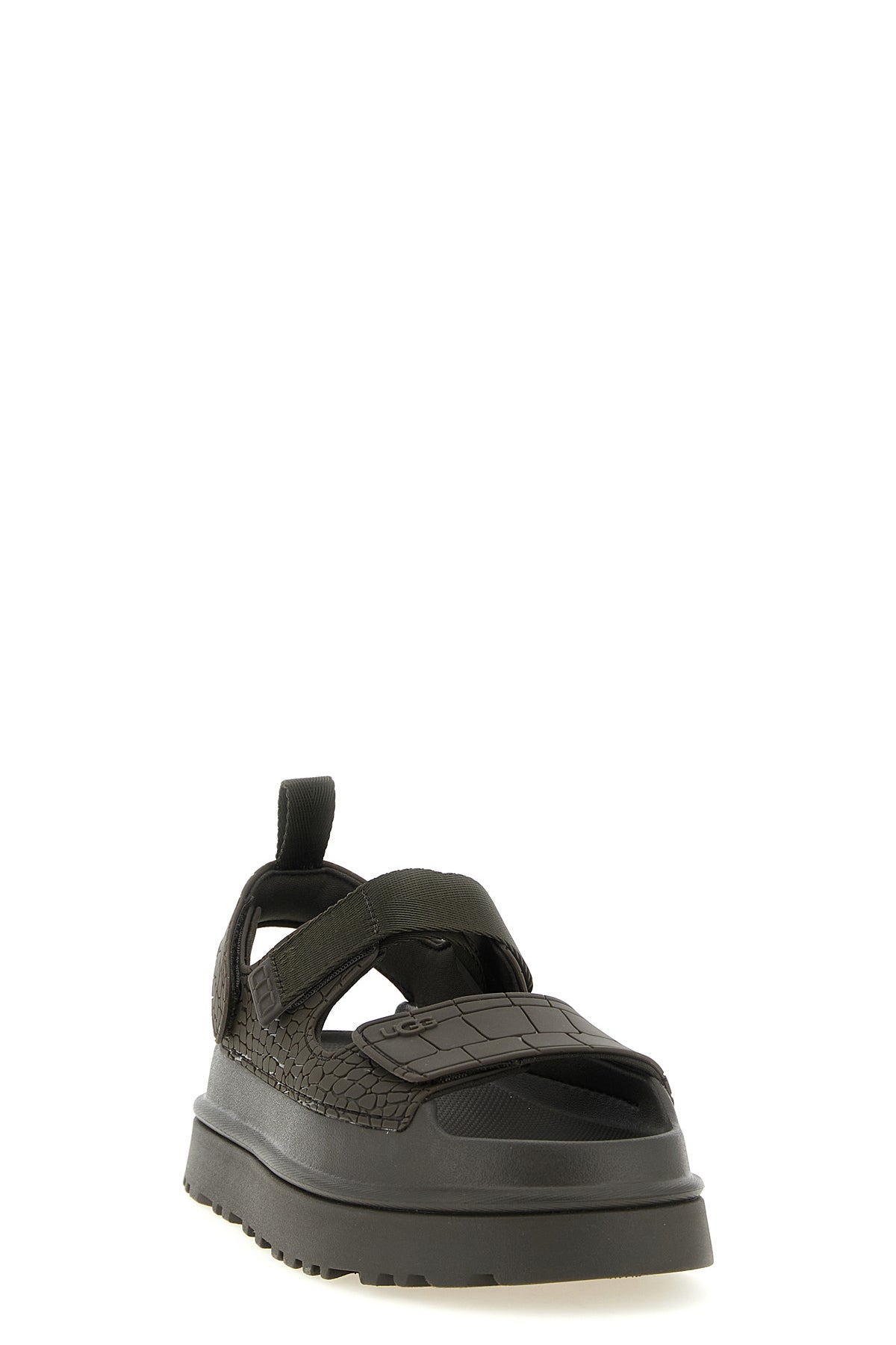 goldenglow embossed embossed crocodile-effect print tpu sandals