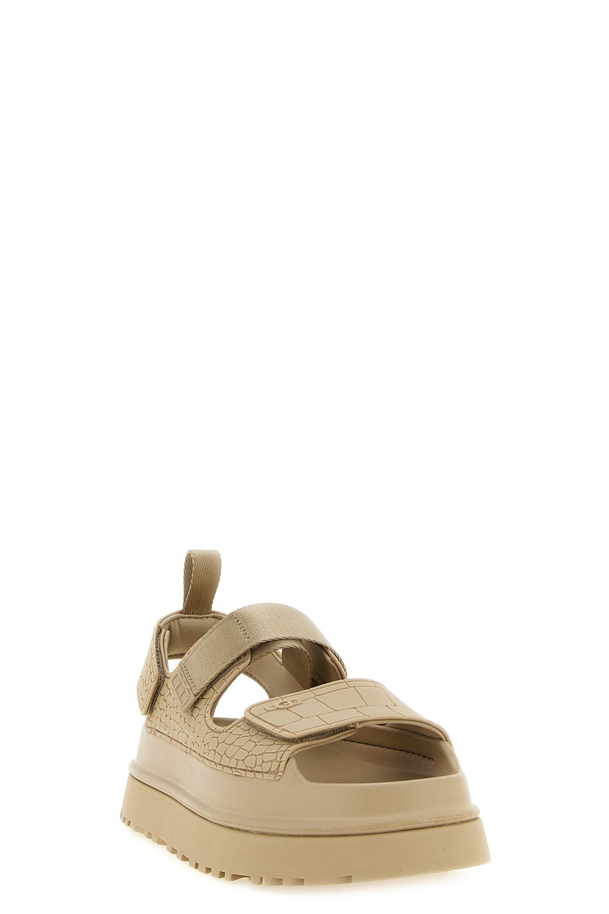 goldenglow embossed embossed crocodile-effect print tpu sandals