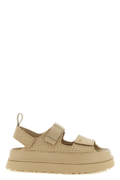 goldenglow embossed embossed crocodile-effect print tpu sandals