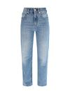 retro denim pants with monili
