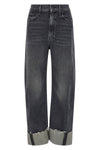 the half pipe cuff mother jeans redefine the casual silhouette through bold prop