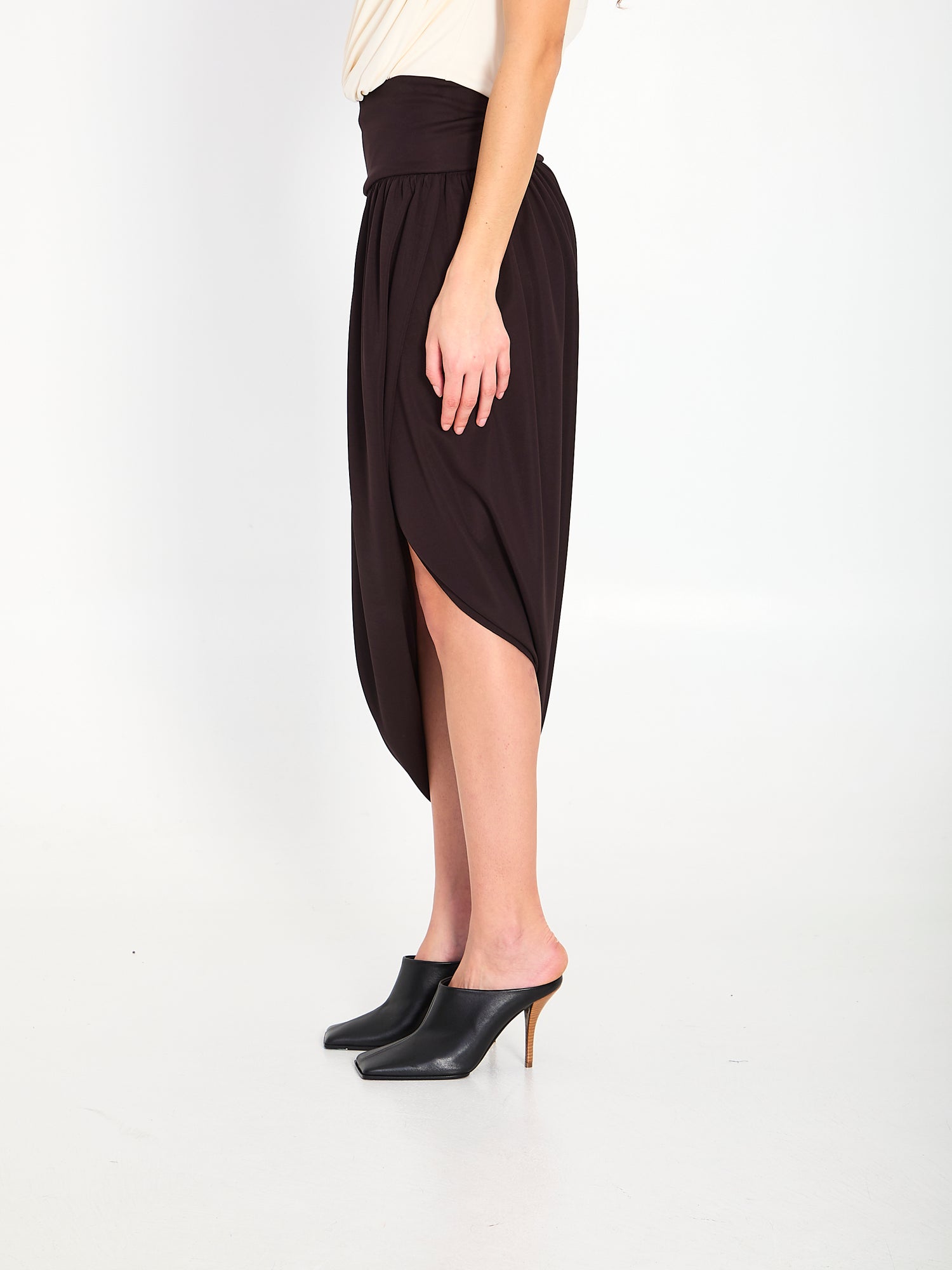 ALAIA 36 twisted midi skirt 