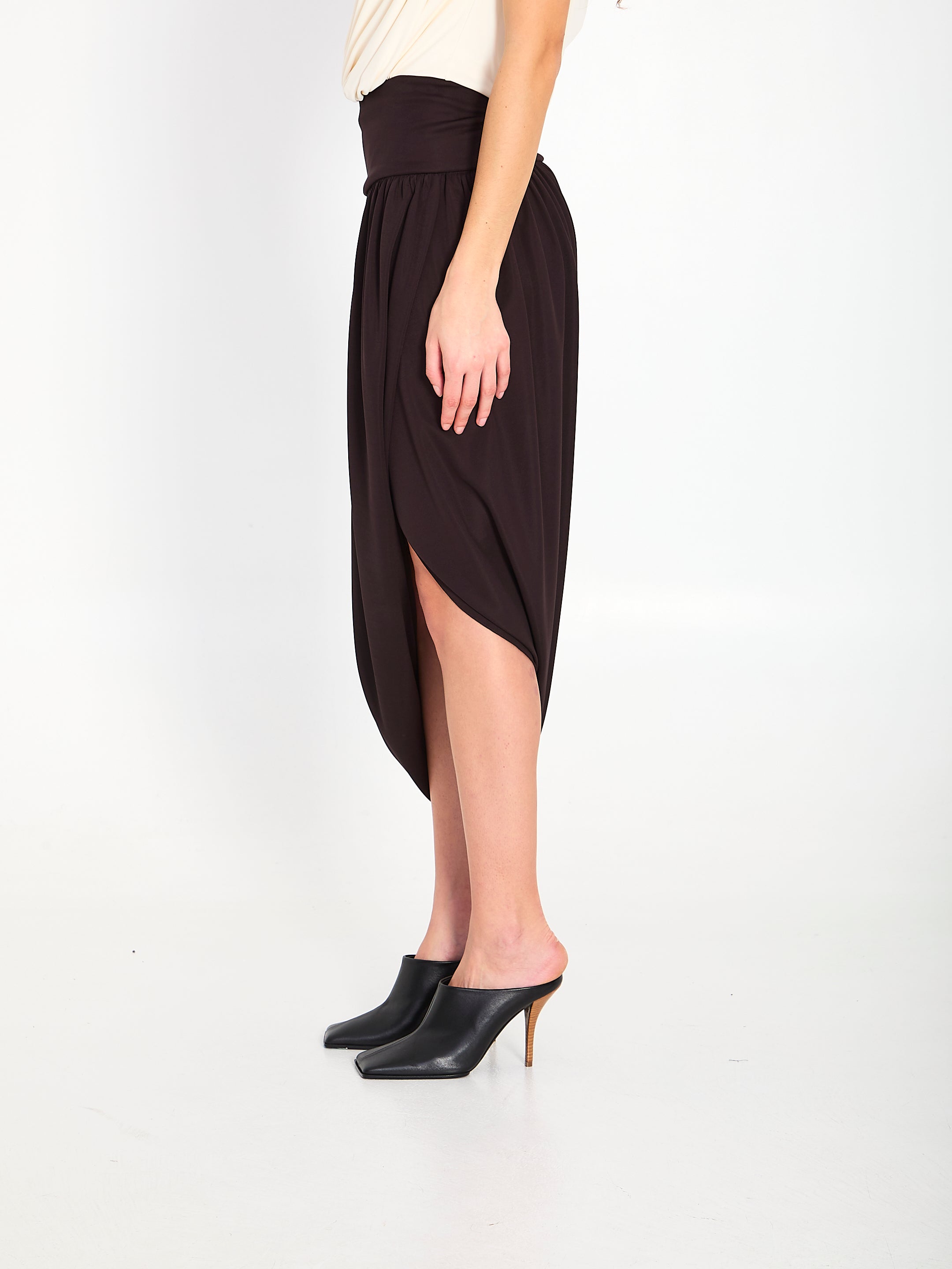 ALAIA 36 twisted midi skirt 