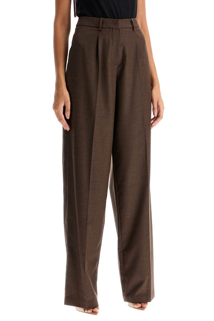 wide stretch wool trousers for comfortable fit