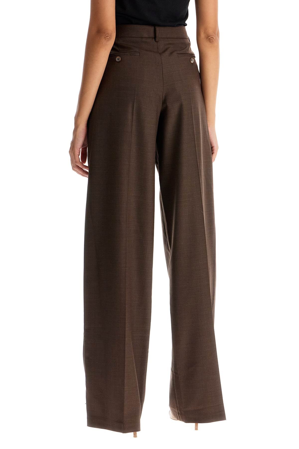 wide stretch wool trousers for comfortable fit