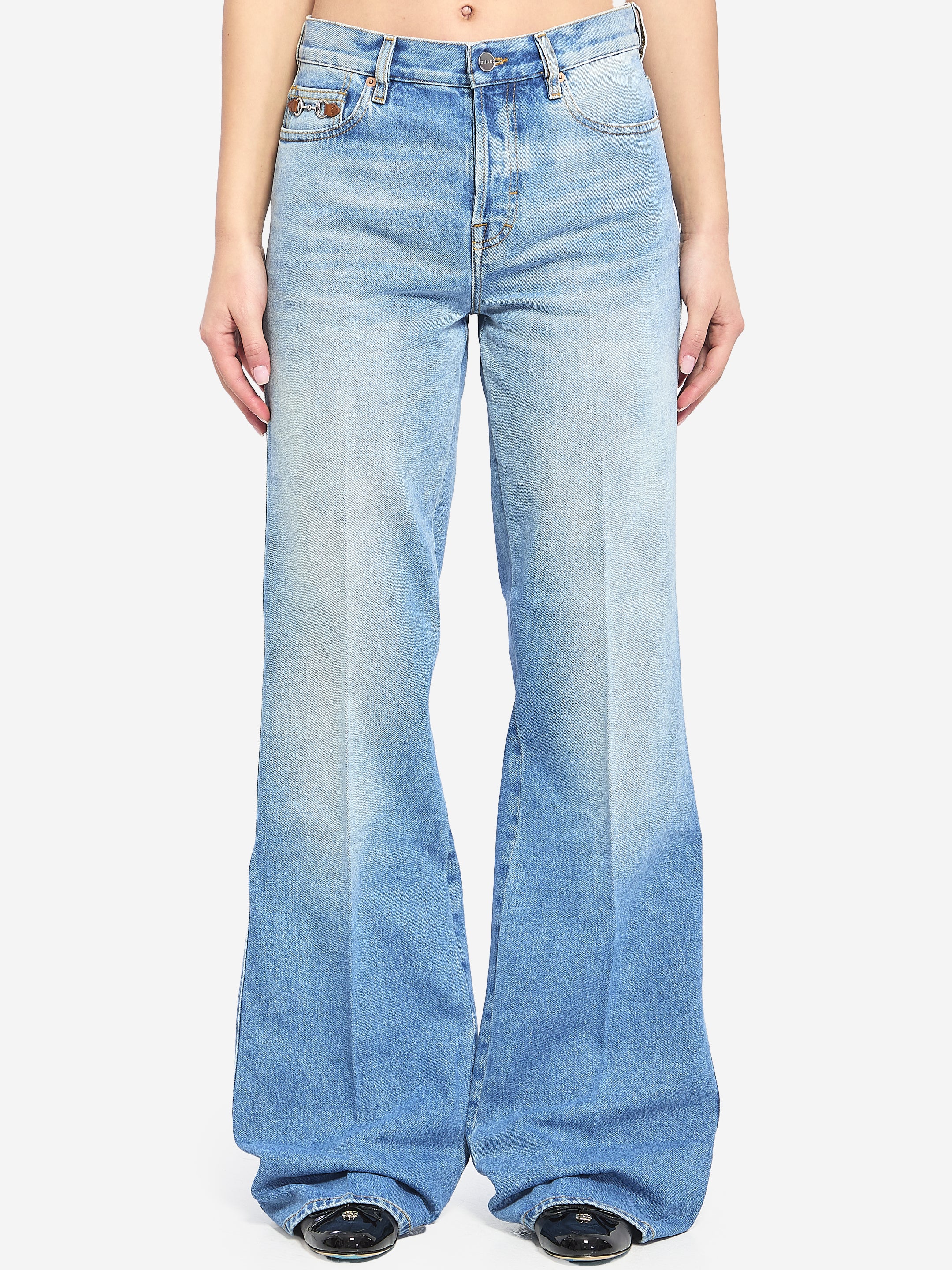 GUCCI 25 cotton denim flare pants