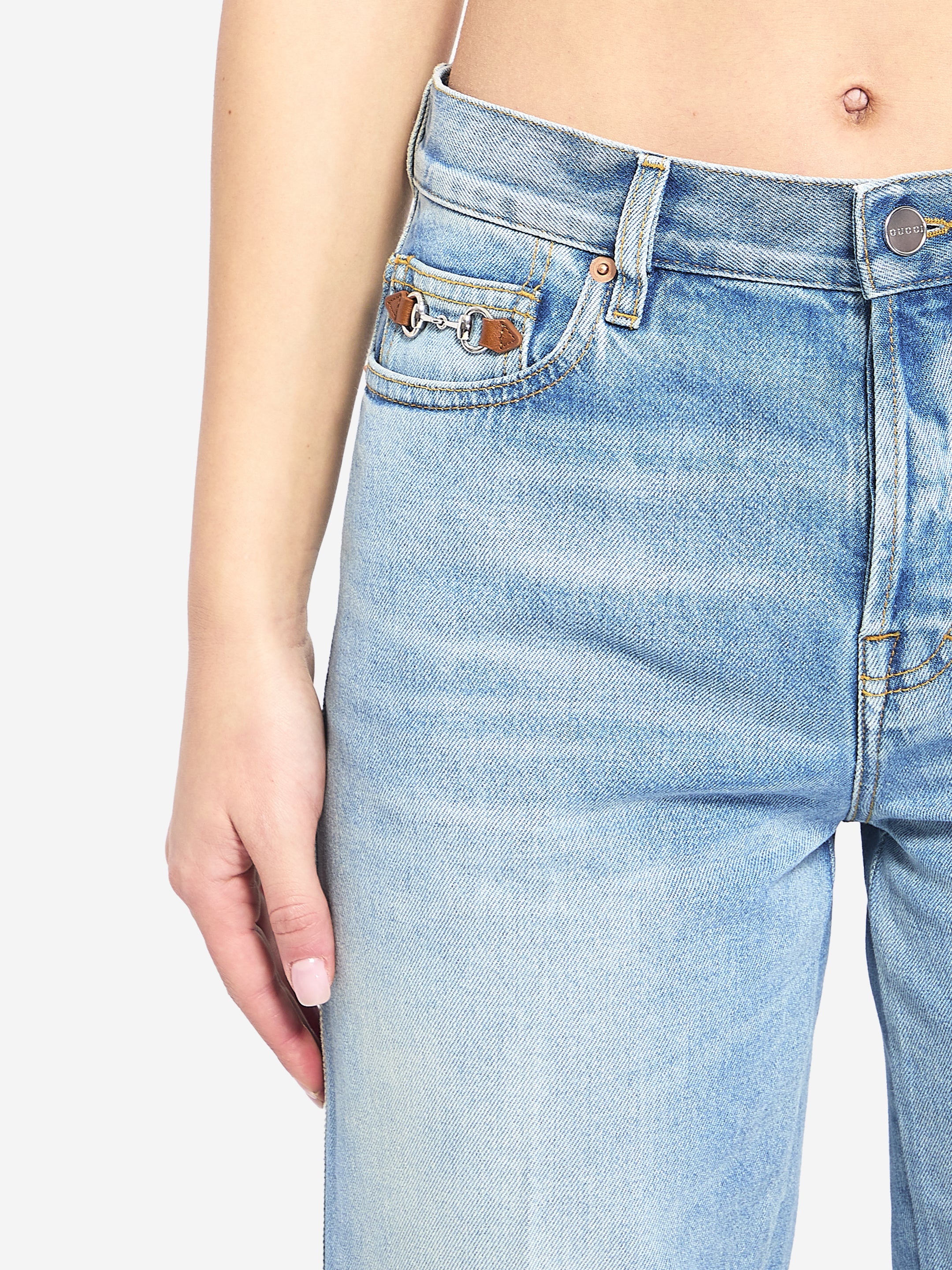 GUCCI 25 cotton denim flare pants