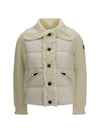 padded wool-blend cardigan with check quilting