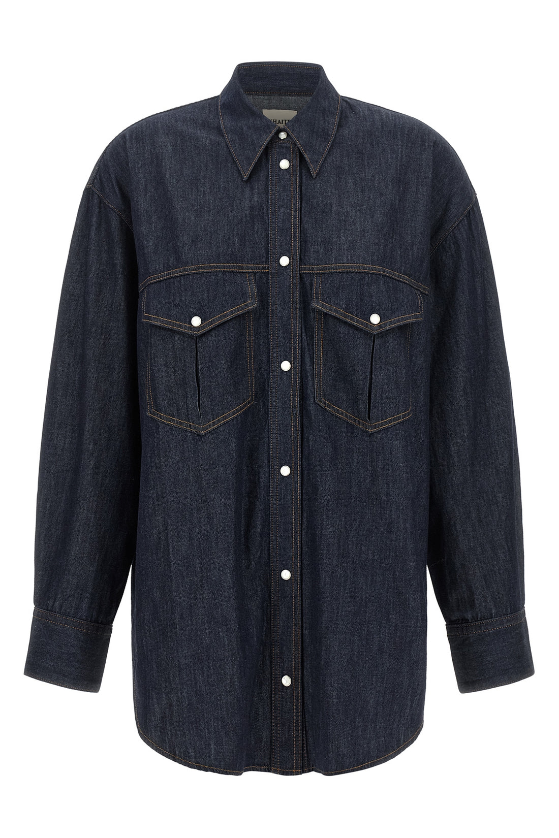 KHAITE S the christensen khaite shirt redefines a classic workwear silhouette through r