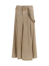 PINKO 38 hurghada midi denim skirt 