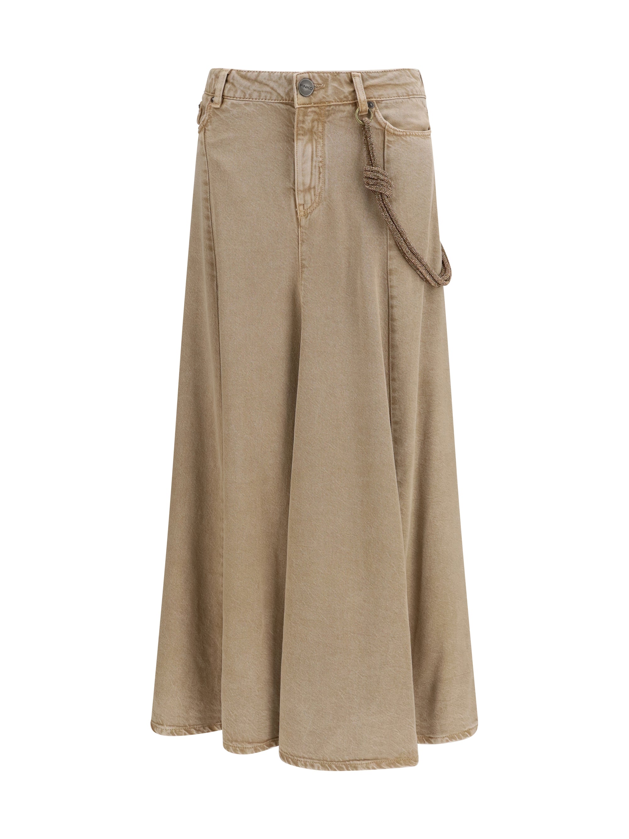 PINKO 38 hurghada midi denim skirt 