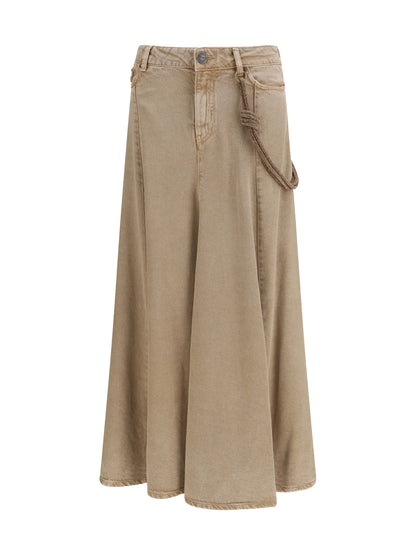 PINKO 38 hurghada midi denim skirt 