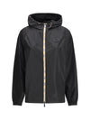 check hooded nylon jacket