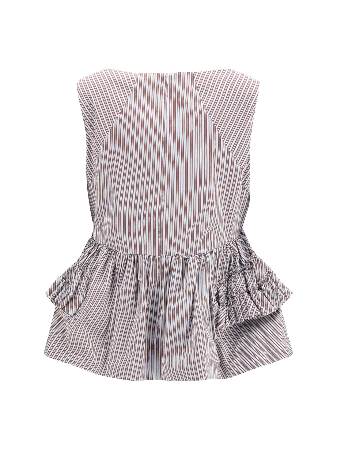 DRIES VAN NOTEN 38 striped ruffled peplum top