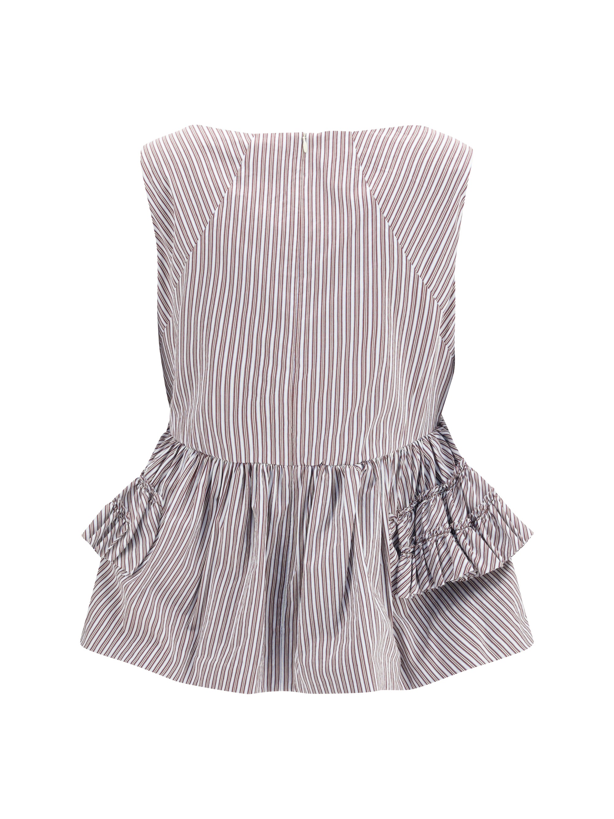 striped ruffled peplum top