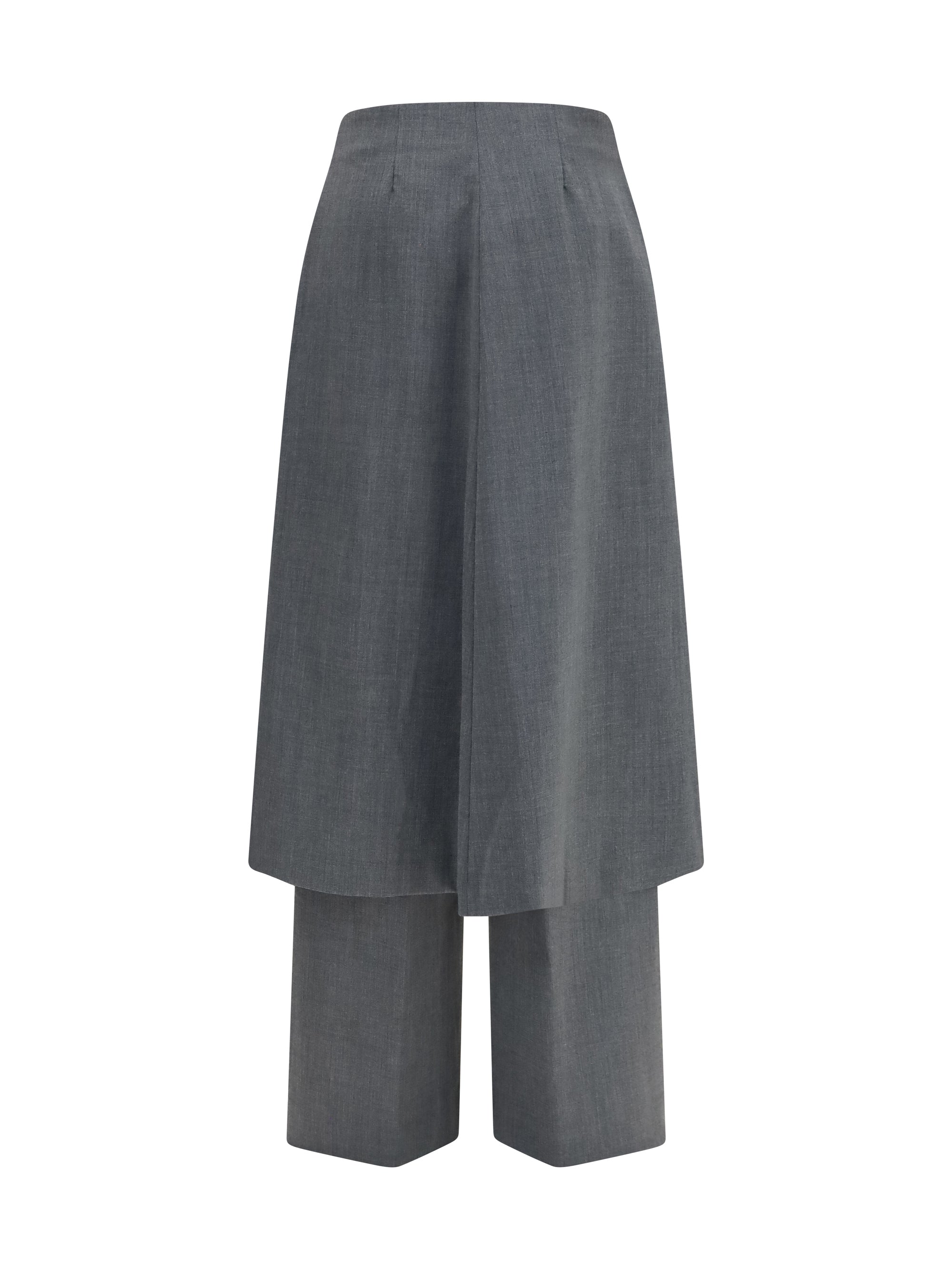 tailored pants with draped skirt panel